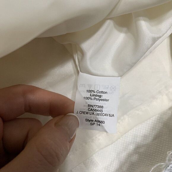 j crew womens solid white fit flare knee length skirt 2 xs - Picture 4 of 7